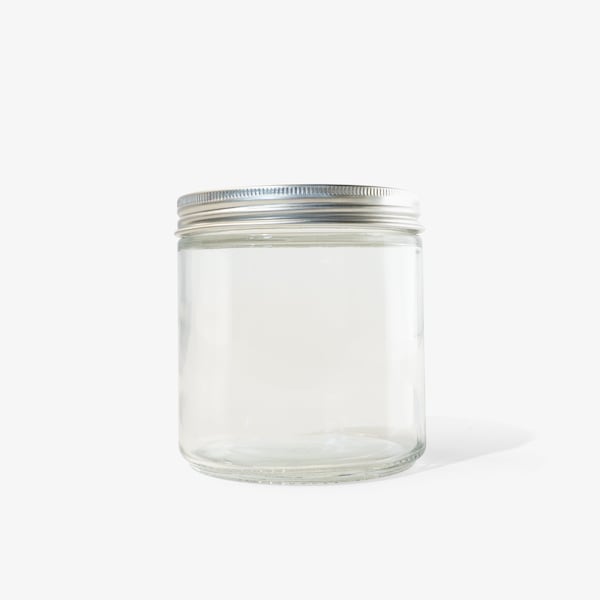 Glass Jar: Zero-Waste Reusable Flint Glass Jar with aluminum lid