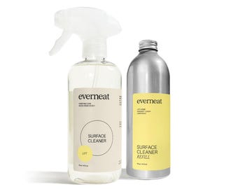 Bolsa de repuesto para limpiador de superficies + botella de plástico - Limpiador natural concentrado no tóxico / Everneat