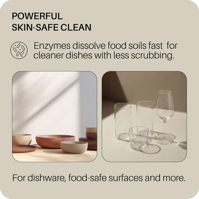 Dish Soap Ultra-Concentrated (4x) powered with the best-in-class Plant-based Ingredients, Enzymes, Vitamin E, and EO (Refills 2 bottles) image 7
