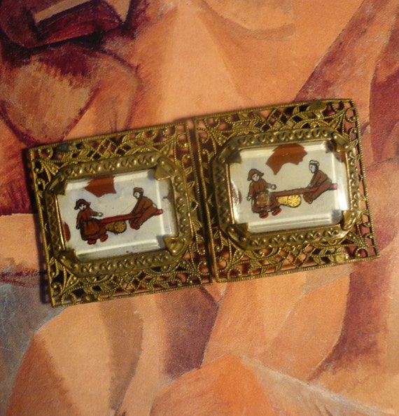 1930s double belt buckle