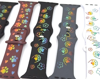 Rainbow Laser Apple Watch Band | Silicone Strap 42,44,45,49