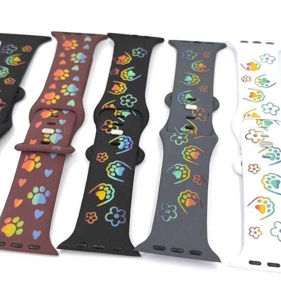 Rainbow Laser Apple Watch Band | Silicone Strap 42,44,45,49