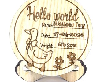 Baby Monthly Milestone Wooden Discs – Laser Engraved Keepsake Set (13 Discs, Stand, Holder)