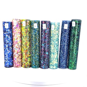 May include: Eight small tubes of glitter epoxy resin, numbered 1 through 8. The tubes are filled with different colors of glitter, including blue, green, pink, yellow, and red.