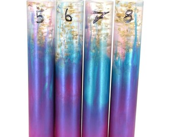 Blue–Purple & Green–Red Gold Leaf Pen Blanks (25mm x 140mm)