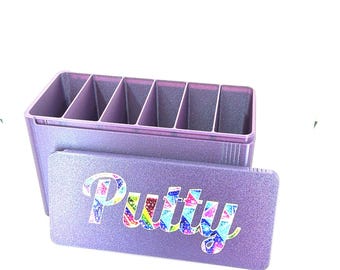 3D‑Printed Diamond Painting Putty Box with Sliding Lid – Single or Double Size, Custom Colours