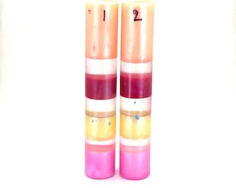 Multi-Colour Resin Pen Blanks – Vibrant Pink, Yellow, Red, Orange Layers
