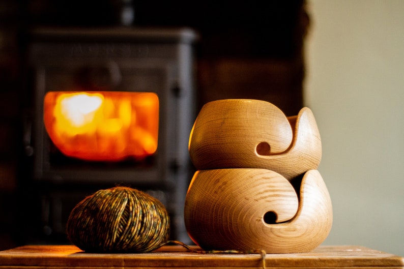 OAK YARN BOWL Oak yarn bowl handmade Turned studios image 0