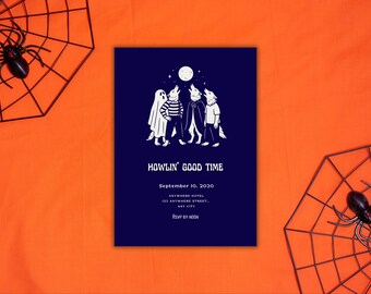 Editable Canva Halloween Party Invitation: Werewolf Costume Design (Digital)