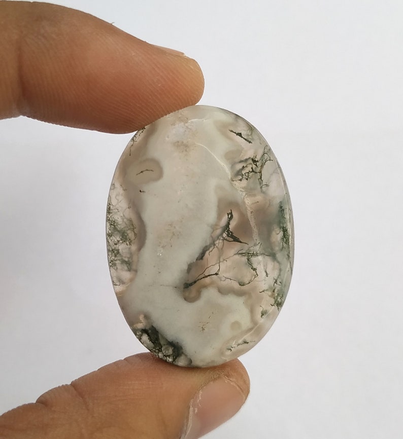 Moss agate CabochonNatural Moss agate Loose StonePolished | Etsy