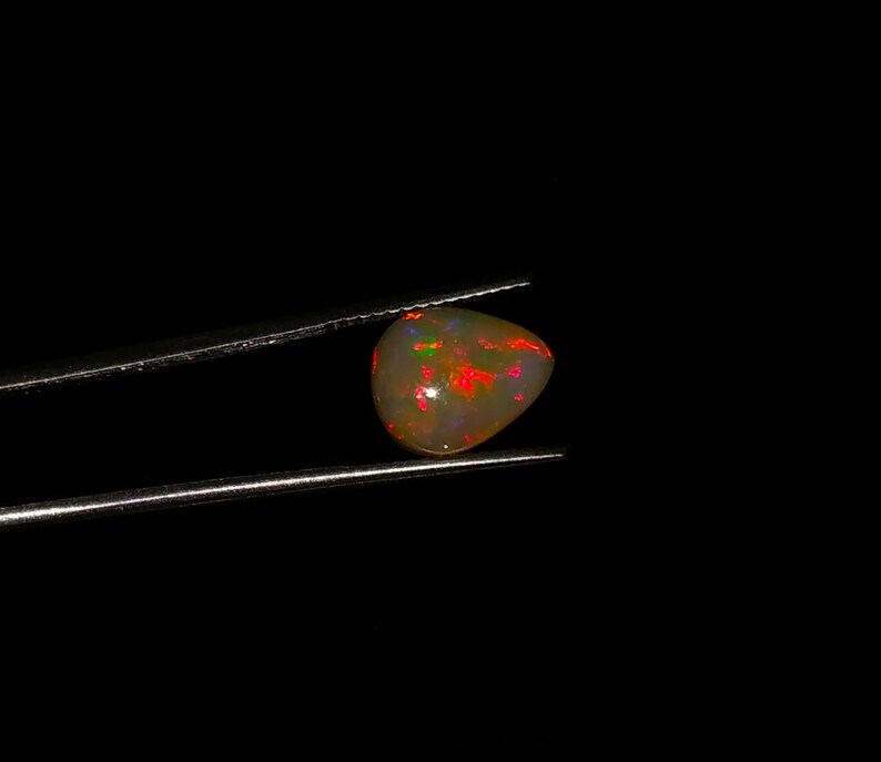 8x10 mm Fire Opal Natural Ethiopian Opal Cabochon White Opal Pear Shape Natural Opal Ethiopian Welo Fire Opal Loose Opal Stone AAA Fire Opal