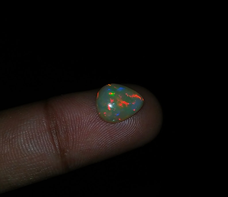 8x10 mm Fire Opal Natural Ethiopian Opal Cabochon White Opal Pear Shape Natural Opal Ethiopian Welo Fire Opal Loose Opal Stone AAA Fire Opal