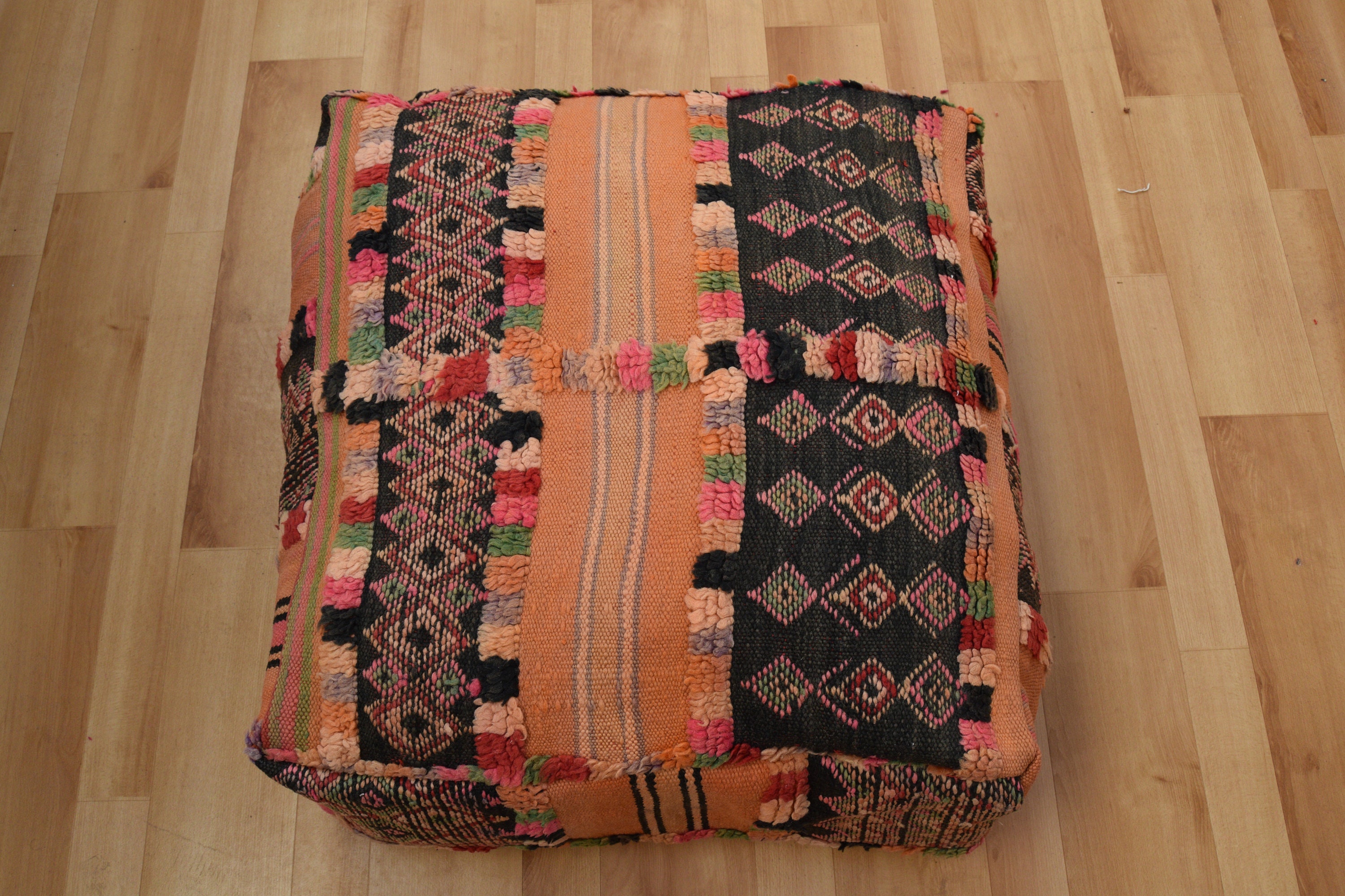 Moroccan Kilim Poufs Square Handmade Footstool Berber Pouf Etsy UK