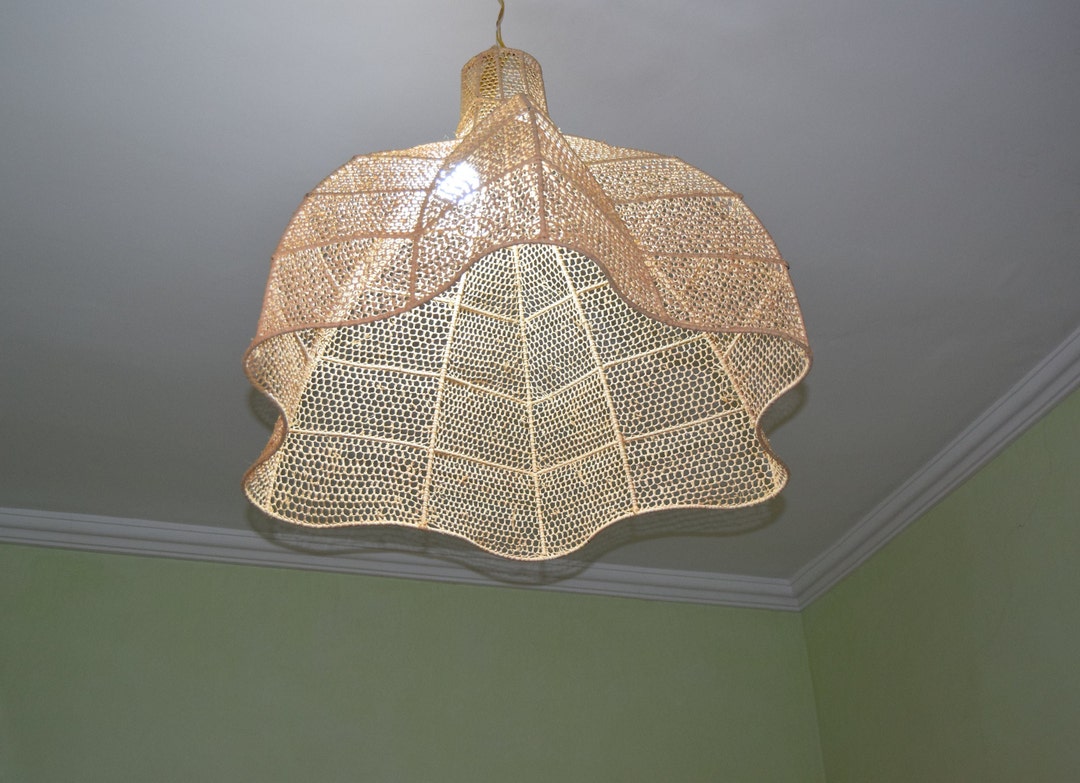 Living Room Lamp, Handmade Rattan Lampshade, Wicker Light Fixture