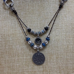 Lapis Lazuli and leather necklace