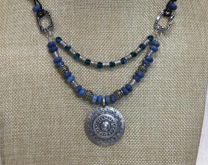 Lapis, leather and Hill Tribe silver