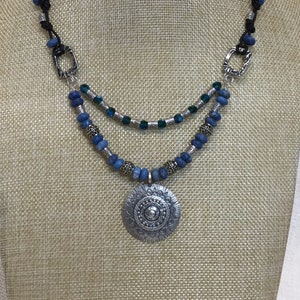 Lapis, leather and Hill Tribe silver