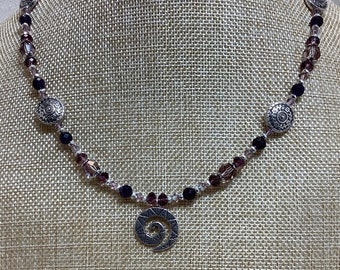 Hill Tribe Spiral with Amethyst