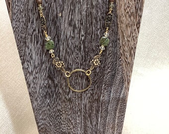 Brass hoop necklace