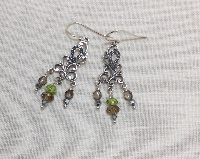 Peridot and silver chandeliers