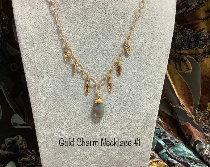 Gold Charm Necklaces, Multiple Options
