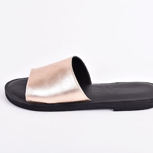 roz gold leather woman sandal
