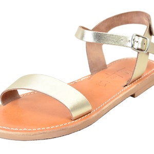 platin leather woman sandal