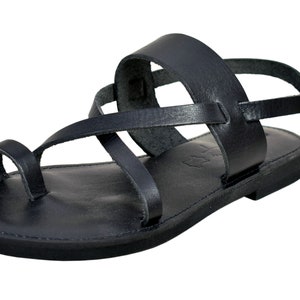 black leather woiman sandal
