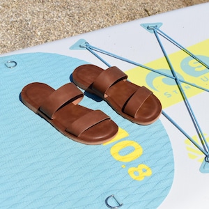 Taba Leather Men's Greek Sandals: Handmade Strappy Barefoot Flats