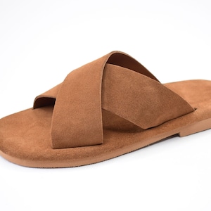 Khaki Leather Man Sandal with very Soft Insole,Handmade Men Sandals,Greek Sandals,Men Shoes