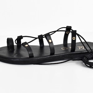 lace up leather woman sandal