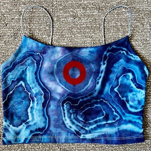 Phish donut ice dye crop tank top