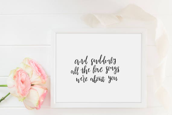 Und Plötzlich Alle Die Liebeslieder über Sie Wurden Etsy