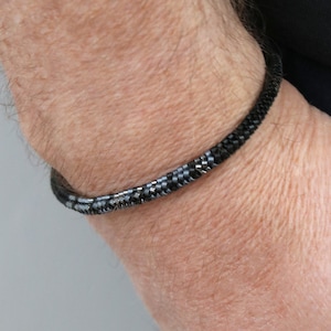 Pulsera de código Morse personalizada para hombre, regalo de Navidad para novio, regalo de aniversario para esposo, joyería personalizada para hombre con mensaje secreto