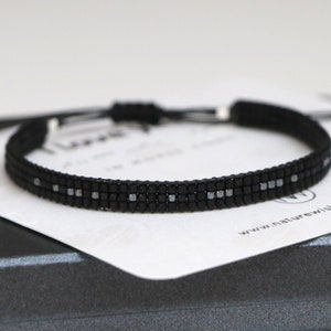 Pulsera de código morse negra para hombre, regalo personalizado para el día del padre, regalos de aniversario para el esposo, regalo para el novio a larga distancia, regalo de graduación