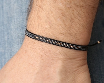 Mens Morsecode armband gepersonaliseerd gecodeerd bericht, verjaardagscadeau voor vriend, betekenisvol cadeau voor hem, uniek cadeau voor man