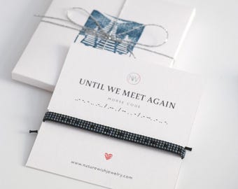 Bracelet code Morse avec perles de rocaille Miyuki : bijoux du souvenir