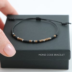 Morse Code Bracelet for Men: Custom Beaded Memorial Jewelry