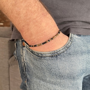 Pulsera para hombre, ideal como regalo de aniversario, regalo de amistad para el mejor amigo, regalo para el esposo o mensaje de relación.