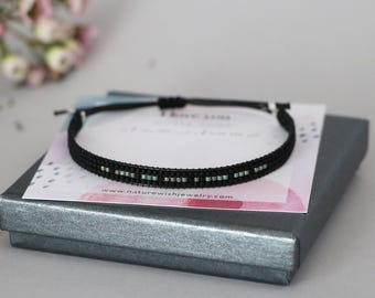 Pulsera personalizada con código Morse, regalo conmemorativo, cuentas de vidrio Miyuki