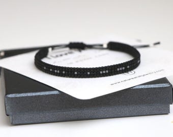 Morse Code Bracelet Mens Anniversary Gift. Custom Secret Message