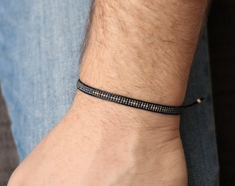 Custom Morse Code Men's Bracelet, Personalized Anniversary Gift for Husband, Long Distance Boyfriend Gift, Graduation Gift for Son