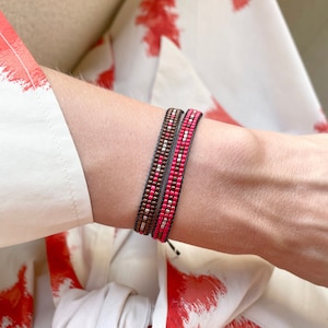 Set of 2 Bracelets for Women, Beaded Morse Code Bracelets, Personalized Anniversary Gifts for Her, Custom Meaningful Jewelry for Mom