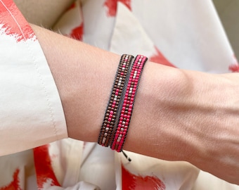 Morse Code Beaded Bracelet Set: Personalized Hidden Message Jewelry