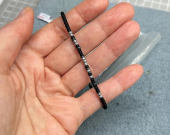 Bracelet personnalisé code Morse, perles d'hématite, cadeau sobriété