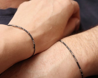 Personalisiertes Morsecode-Armband für Paare, Freund, Freundin, Paar-Armband-Set, passende Armbänder, Fernarmbänder, Geschenk für Sie und Ihn