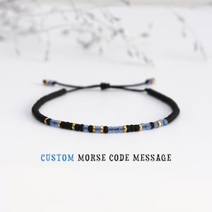 Custom Mens Morse Code Bracelet, Men's Bracelet, Personalized Birthday Gift for Boyfriend, Anniversary Gift for Him, Valentine Husband Gift