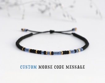 Bracelet code morse personnalisé : cadeau message secret personnalisé