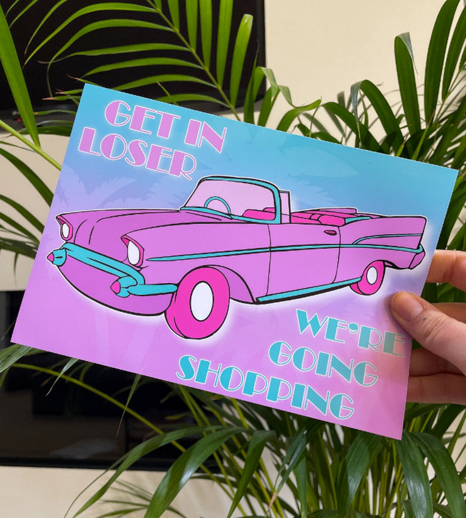 Typography Graphic Movie Quote Mean Girls Get In Loser Poster Etsy