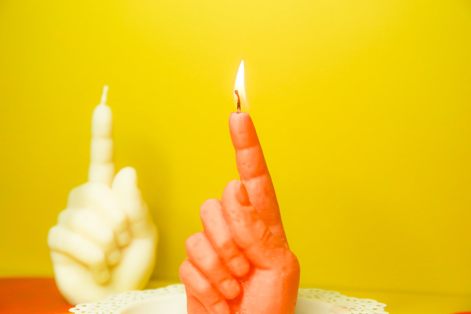 HAND CANDLE Finger Candle Unscented Natural Hand Gesture Sign Etsy